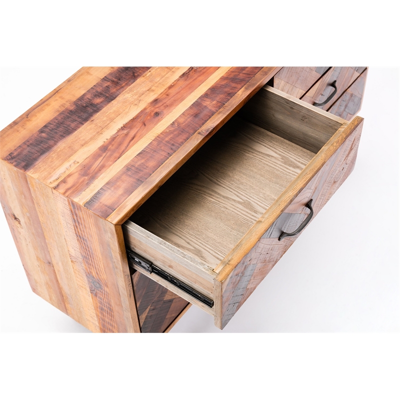 Boraam Benton Oak Wood 6 Drawer Dresser - Natural Oak Finish