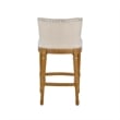 Boraam Wood Francesca Linen and Oak Wood Bar Stool - Tan/Natural Finish