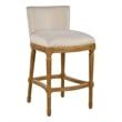 Boraam Wood Francesca Linen and Oak Wood Bar Stool - Tan/Natural Finish