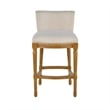 Boraam Wood Francesca Linen and Oak Wood Bar Stool - Tan/Natural Finish