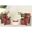 Boraam Iron Loreins Outdoor Patio Chairs in Terracotta Red (Set of 2)