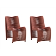Boraam Iron Loreins Outdoor Patio Chairs in Terracotta Red (Set of 2)