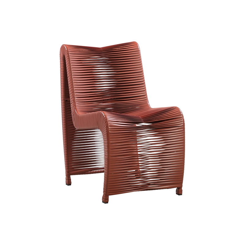 Boraam Iron Loreins Outdoor Patio Chairs in Terracotta Red (Set of 2)