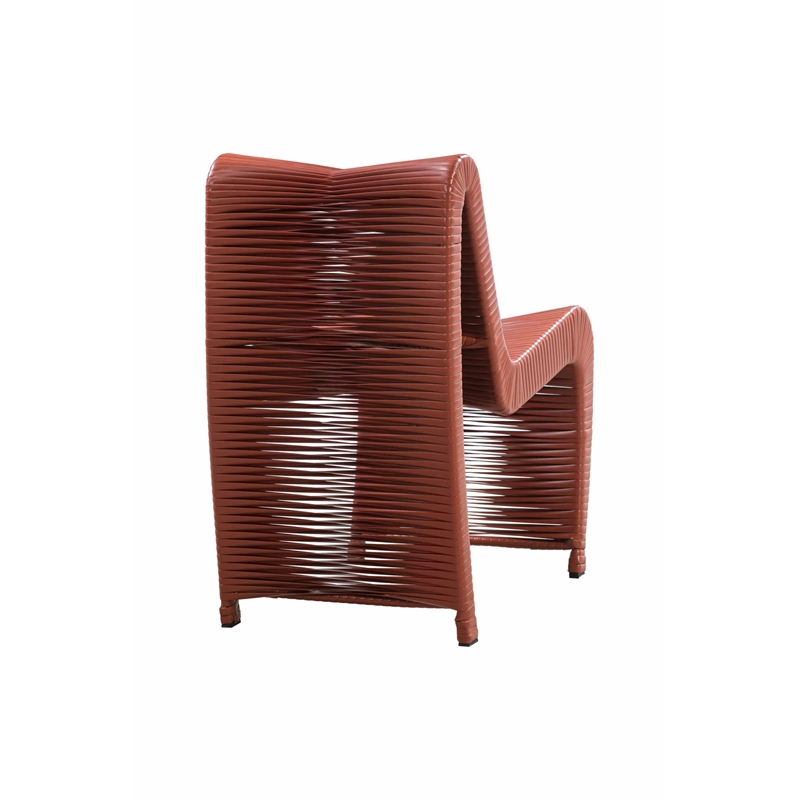 Boraam Iron Loreins Outdoor Patio Chairs in Terracotta Red (Set of 2)