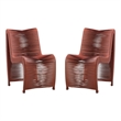 Boraam Iron Loreins Outdoor Patio Chairs in Terracotta Red (Set of 2)