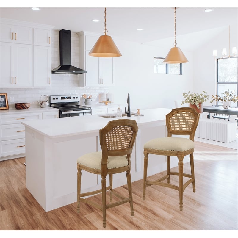 Boraam Wood Wilbrandt Stationary Bar Stool - Tan/Natural Finish