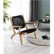 Boraam Wood Harrison Woven Rope Accent Chair - Black/Natural Finish