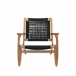 Boraam Wood Harrison Woven Rope Accent Chair - Black/Natural Finish
