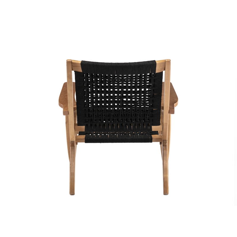 Boraam Wood Harrison Woven Rope Accent Chair - Black/Natural Finish