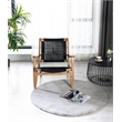 Boraam Wood Harrison Woven Rope Accent Chair - Black/Natural Finish