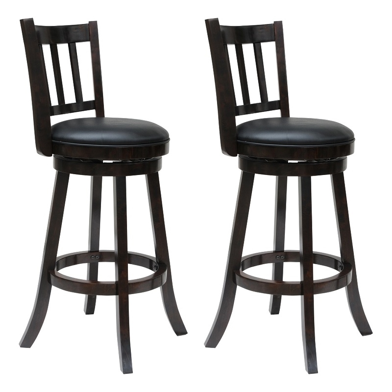 Boraam Bloomington Bar Height Swivel Bar Stool - Cappuccino - Set of 2