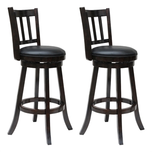 Boraam Bloomington Bar Height Swivel Bar Stool - Cappuccino - Set of 2