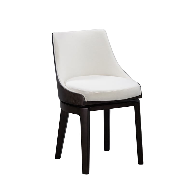 Boraam Wood Orleans Swivel Low Back Side Chairs- Set of 2 Matte Black Finish