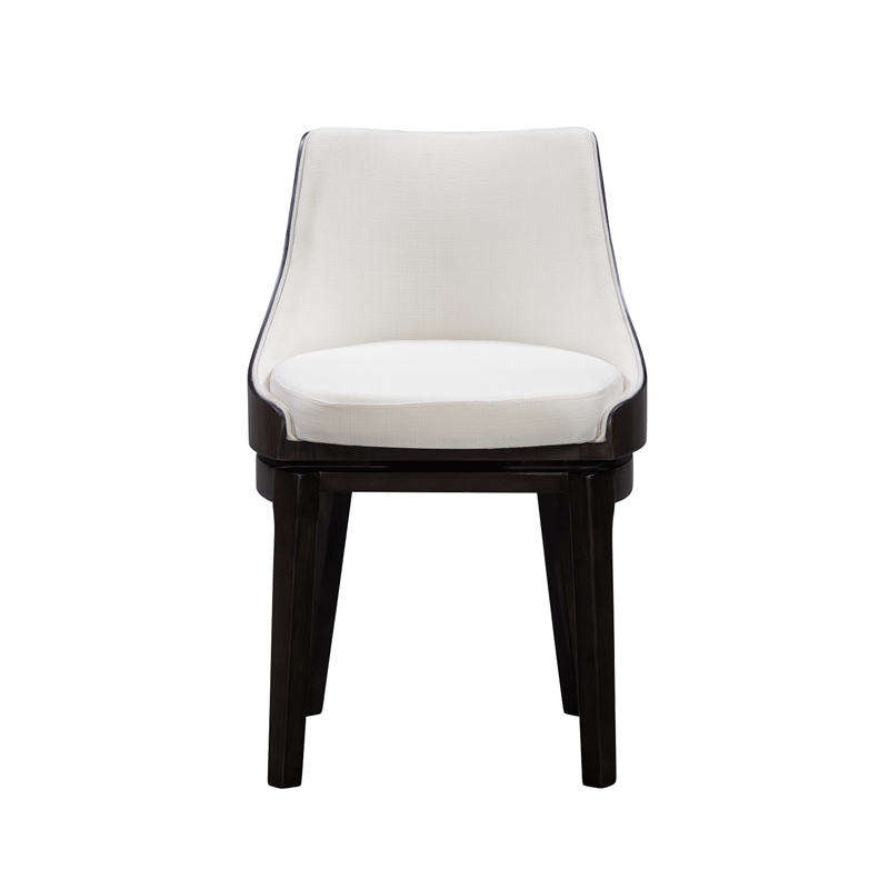 Boraam Wood Orleans Swivel Low Back Side Chairs- Set of 2 Matte Black Finish