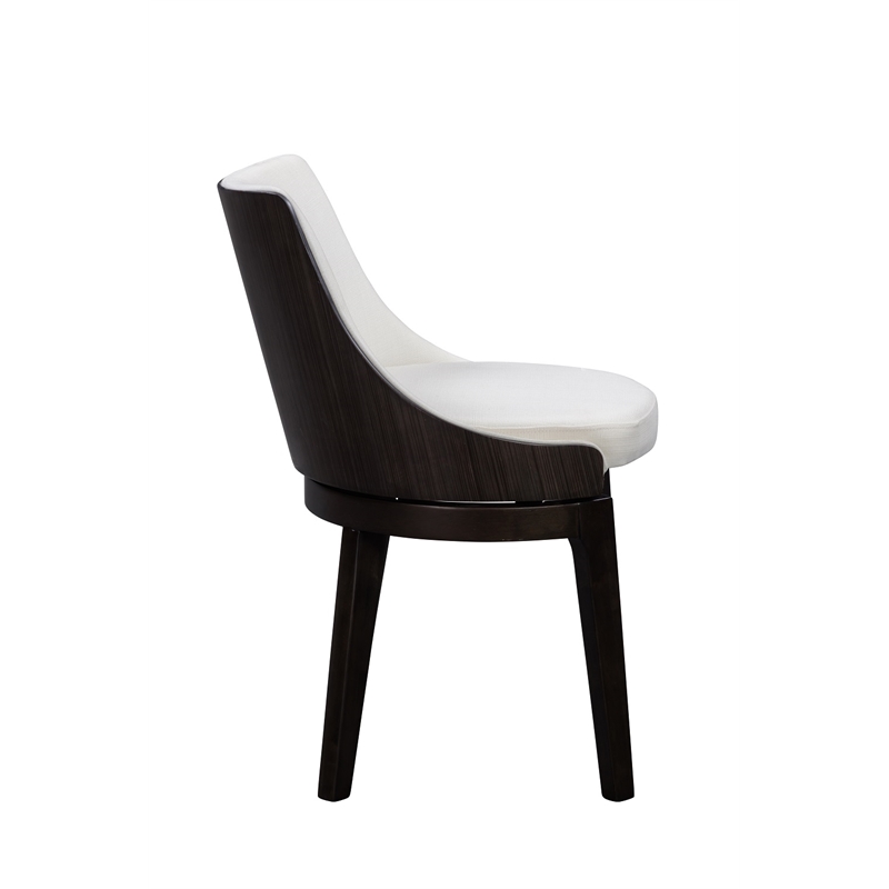 Boraam Wood Orleans Swivel Low Back Side Chairs- Set of 2 Matte Black Finish
