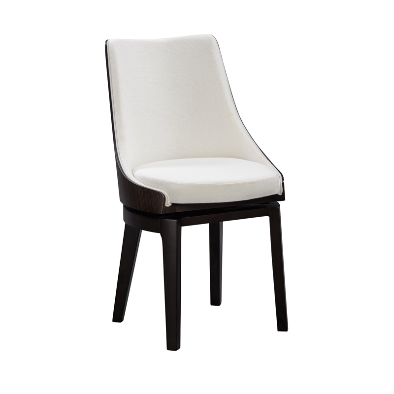 Boraam Wood Orleans Swivel High Back Dining Chairs Matte Black finish- Set of 2