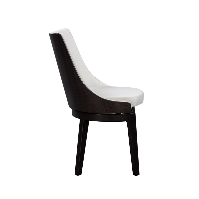 Boraam Wood Orleans Swivel High Back Dining Chairs Matte Black finish- Set of 2