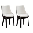 Boraam Wood Orleans Swivel High Back Dining Chairs Matte Black finish- Set of 2