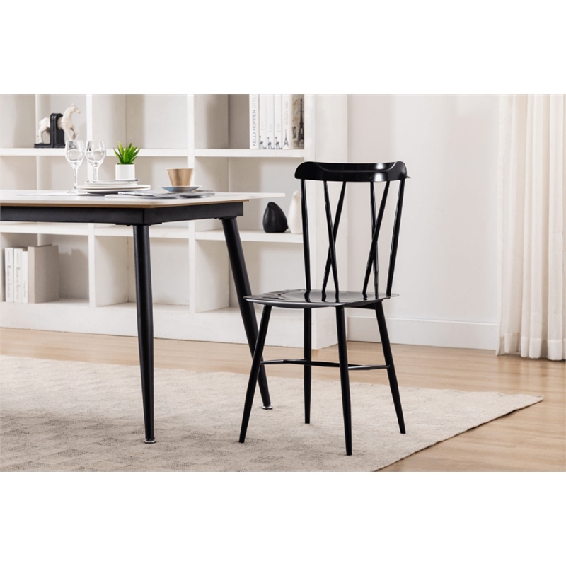 Boraam Savannah Black Metal Dining Chair - Set of 2