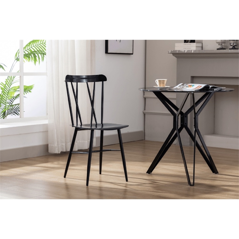 Boraam Savannah Black Metal Dining Chair - Set of 2