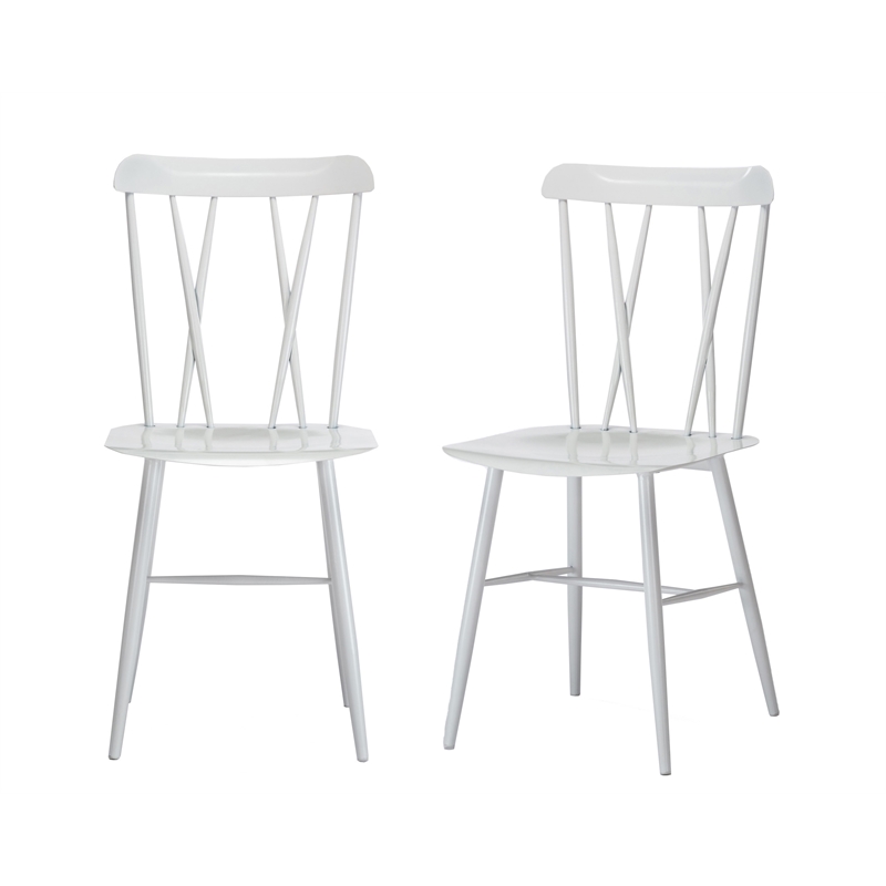 Boraam Metal Savannah White Dining Chair - Set of 2