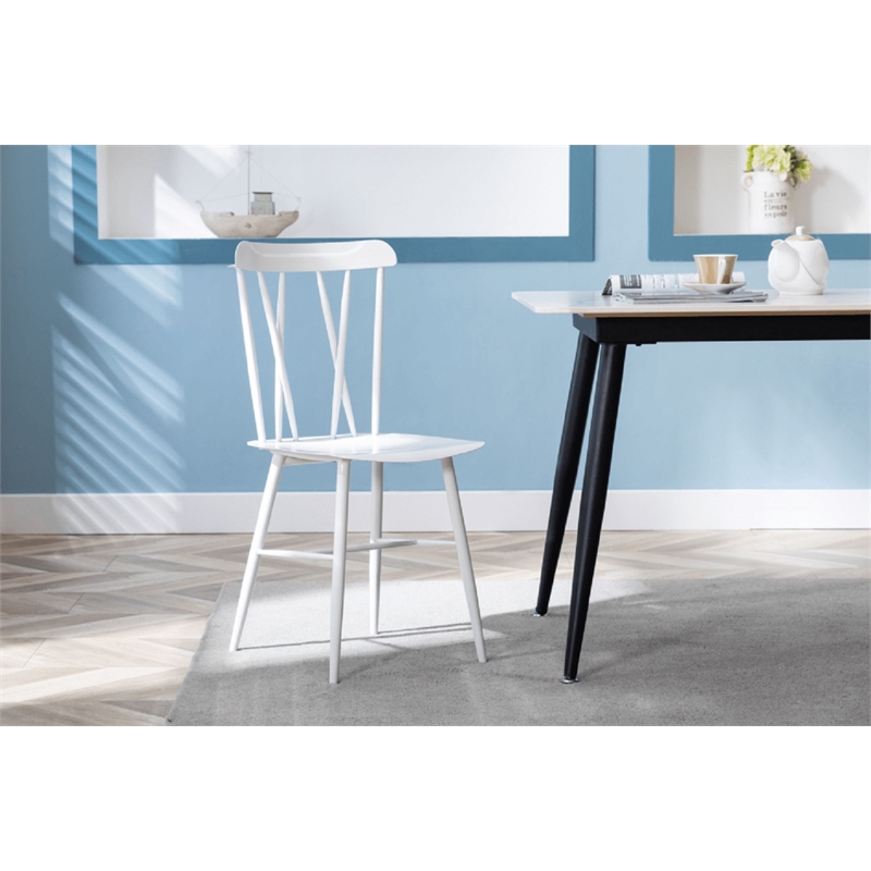 Boraam Metal Savannah White Dining Chair - Set of 2