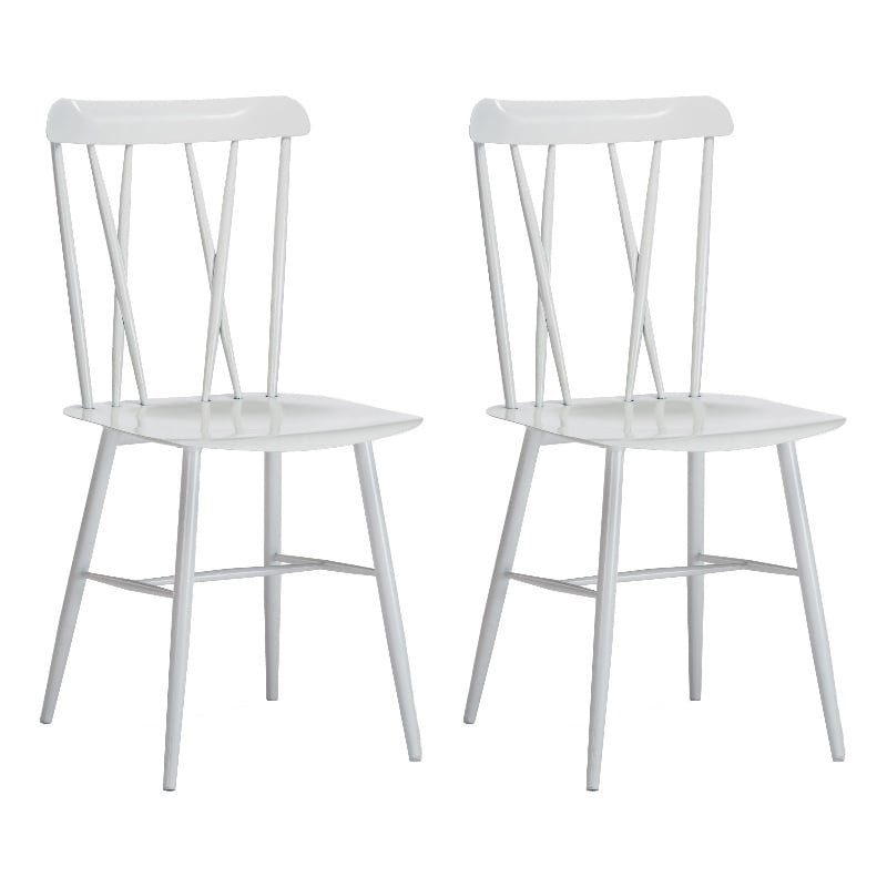 Boraam Metal Savannah White Dining Chair - Set of 2
