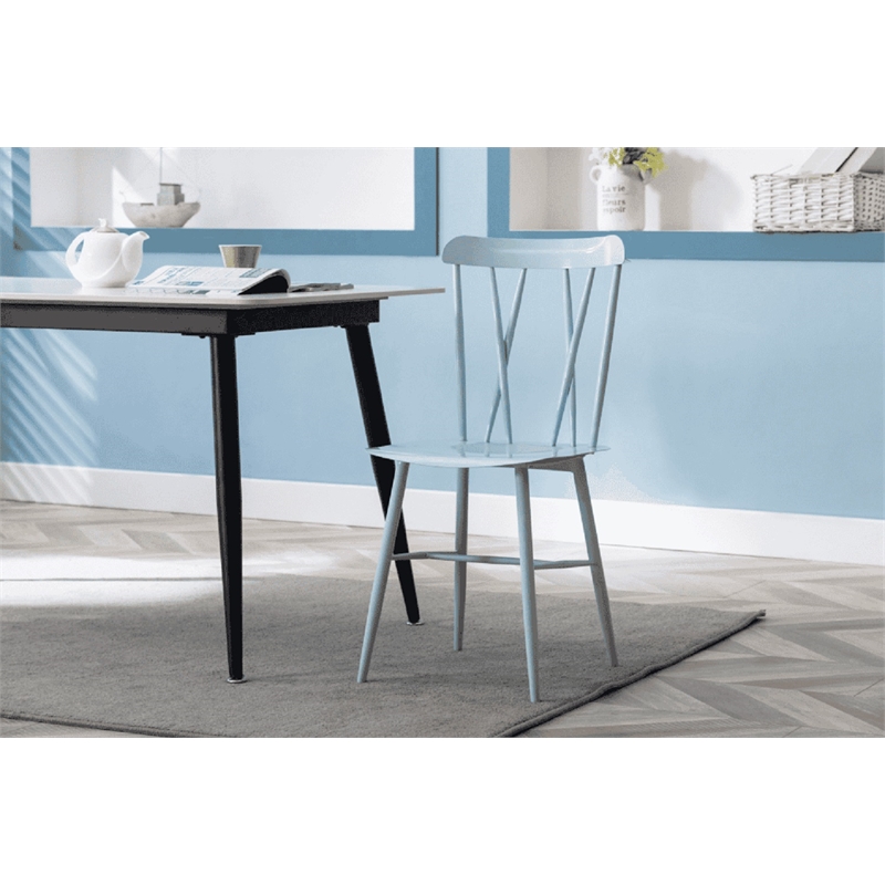 Boraam Metal Savannah Dining Chair Light Blue- Set of 2