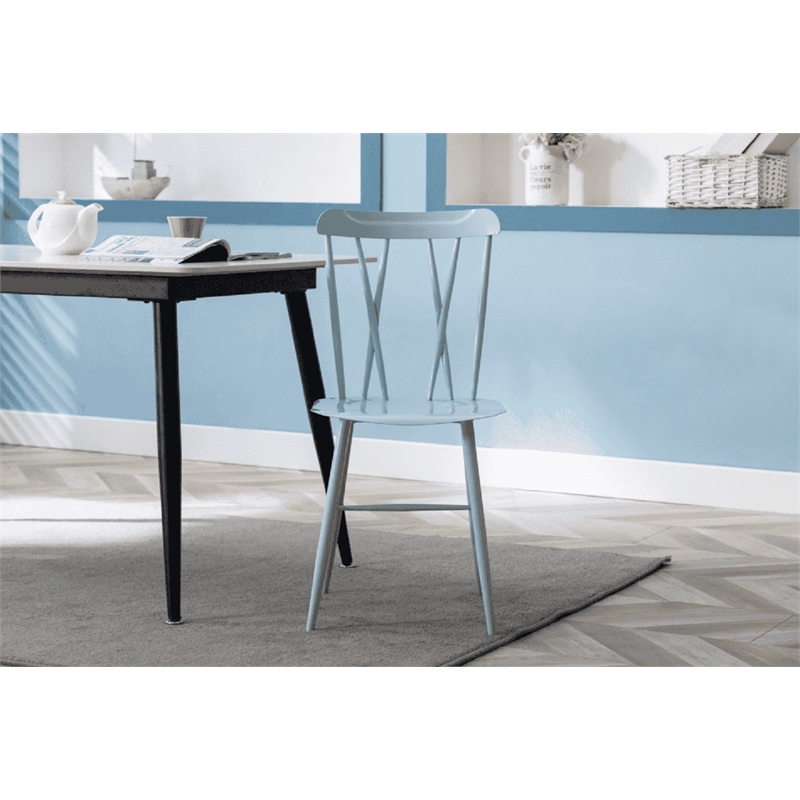 Boraam Metal Savannah Dining Chair Light Blue- Set of 2