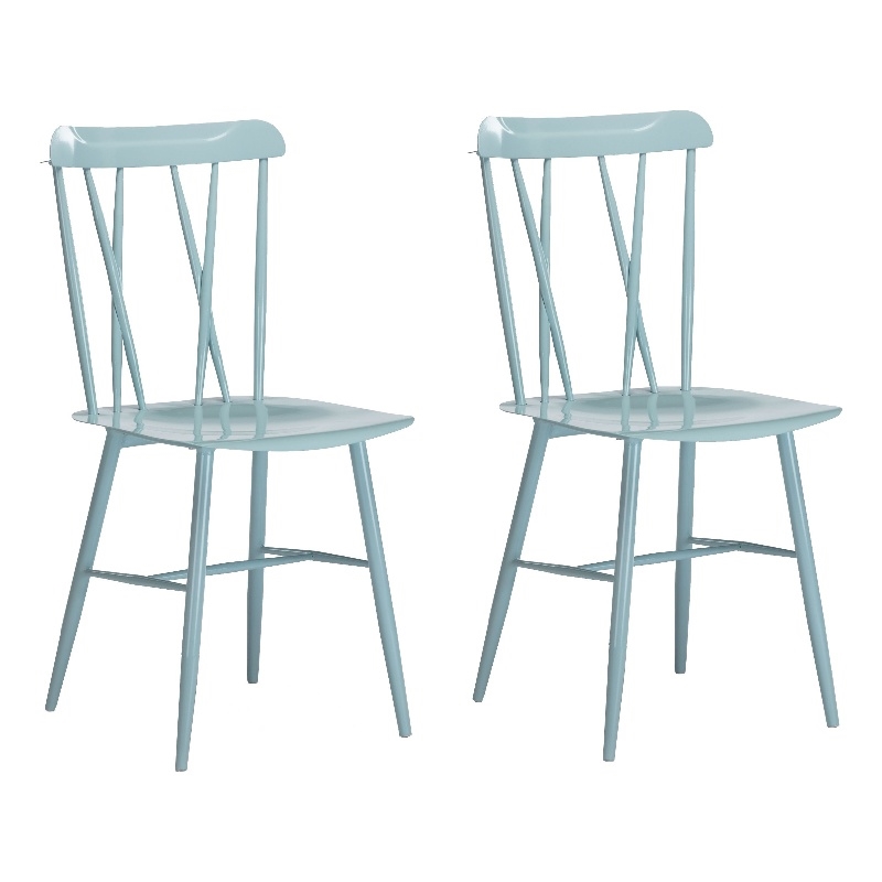 Boraam Metal Savannah Dining Chair Light Blue- Set of 2