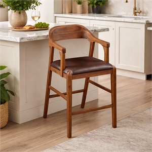 Boraam Rasmus Wood Counter Stool - Chestnut Wire-Brush Finish