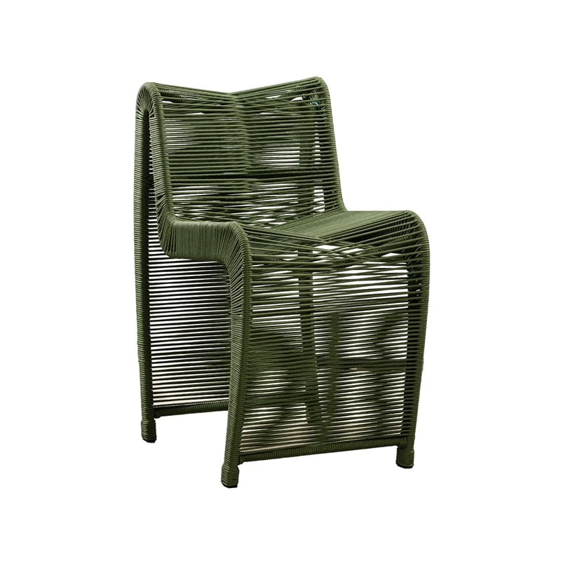 Boraam Lorenzo Rope and Metal Counter Stool in Olive Green Set of 2