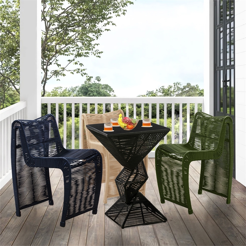 Boraam Lorenzo Rope and Metal Counter Stool in Tan Finish Set of 2