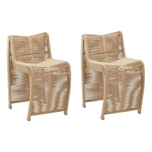 Boraam Lorenzo Rope and Metal Counter Stool in Tan Finish Set of 2