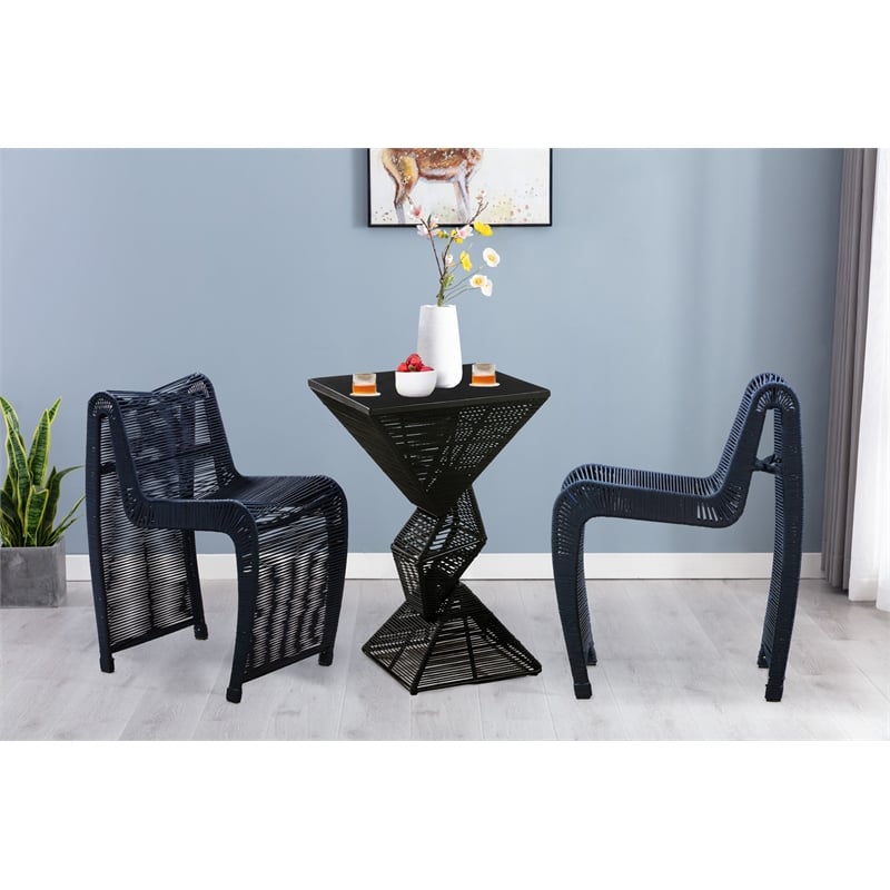 Boraam Lorenzo Rope and Metal Counter Stool in Blue Finish Set of 2