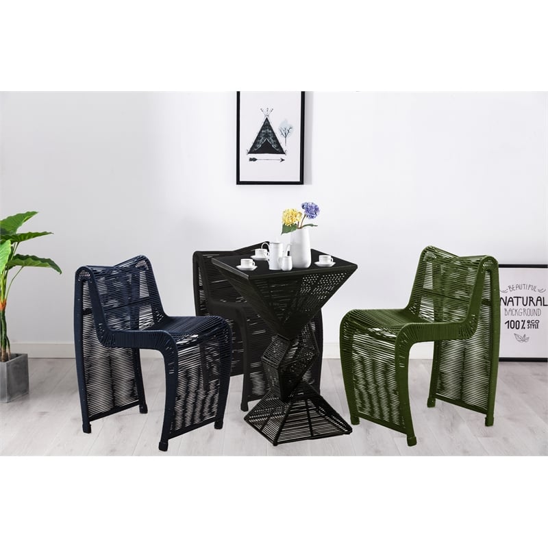 Boraam Lorenzo Rope and Metal Counter Stool in Blue Finish Set of 2