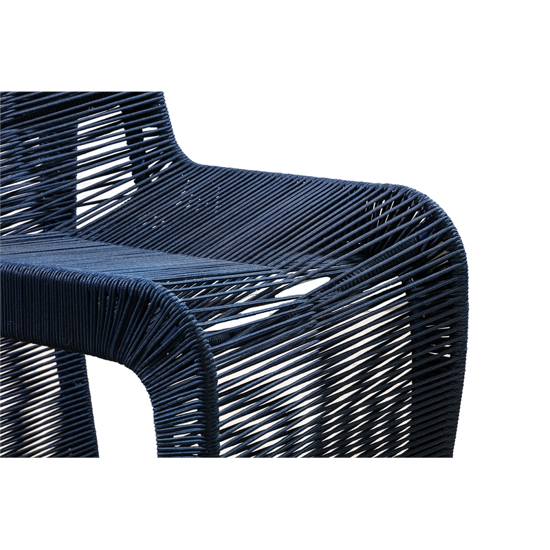 Boraam Lorenzo Rope and Metal Counter Stool in Blue Finish Set of 2