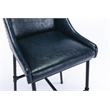 Boraam Parlor Adjustable Faux Leather & Metal Stool in Midnight Blue/Black