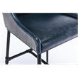 Boraam Parlor Adjustable Faux Leather & Metal Stool in Midnight Blue/Black