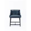 Boraam Parlor Adjustable Faux Leather & Metal Stool in Midnight Blue/Black