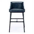 Boraam Parlor Adjustable Faux Leather & Metal Stool in Midnight Blue/Black
