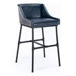 Boraam Parlor Adjustable Faux Leather & Metal Stool in Midnight Blue/Black