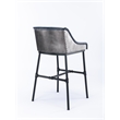 Boraam Parlor Adjustable Faux Leather & Metal Stool in Midnight Blue/Black
