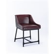 Boraam Parlor Adjustable Faux Leather & Metal Stool in Burgundy/Black