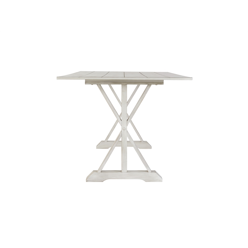 Boraam Jamestown Farmhouse Solid Wood Dining Table in Antique White