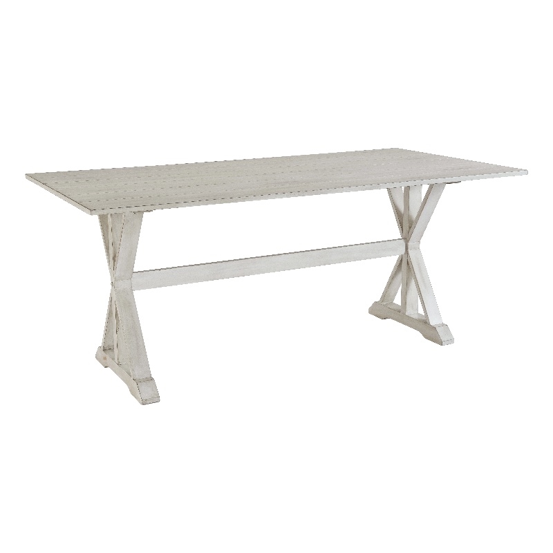 Boraam Jamestown Farmhouse Solid Wood Dining Table in Antique White