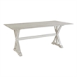 Boraam Jamestown Farmhouse Solid Wood Dining Table in Antique White