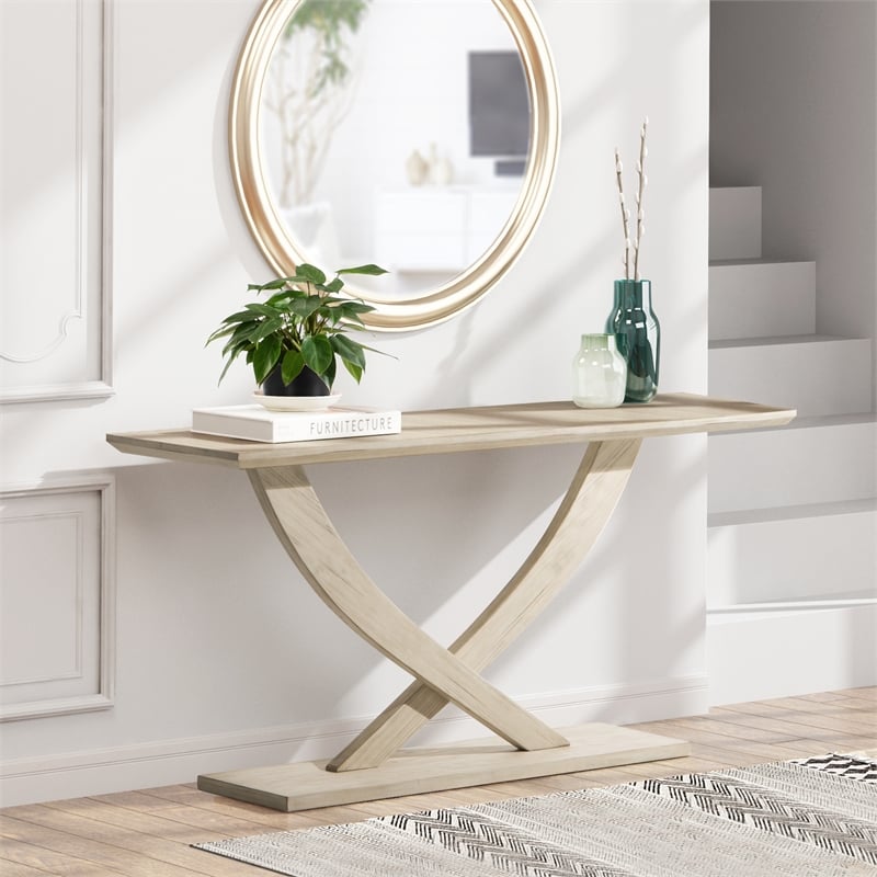 Boraam Wood Rasmus Console Table - Sawgrass Beige Finish