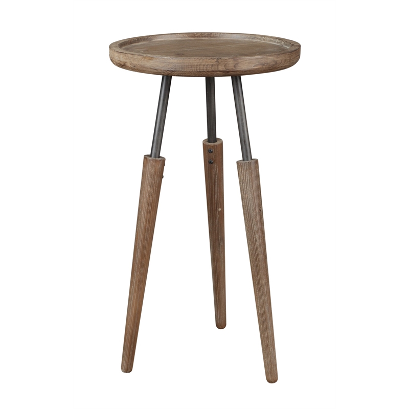 Boraam Wood Lily 3pc Round Accent Side Tables in Natural Finish