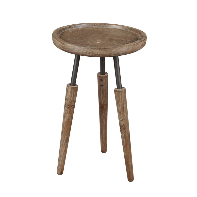 Boraam Wood Lily 3pc Round Accent Side Tables in Natural Finish